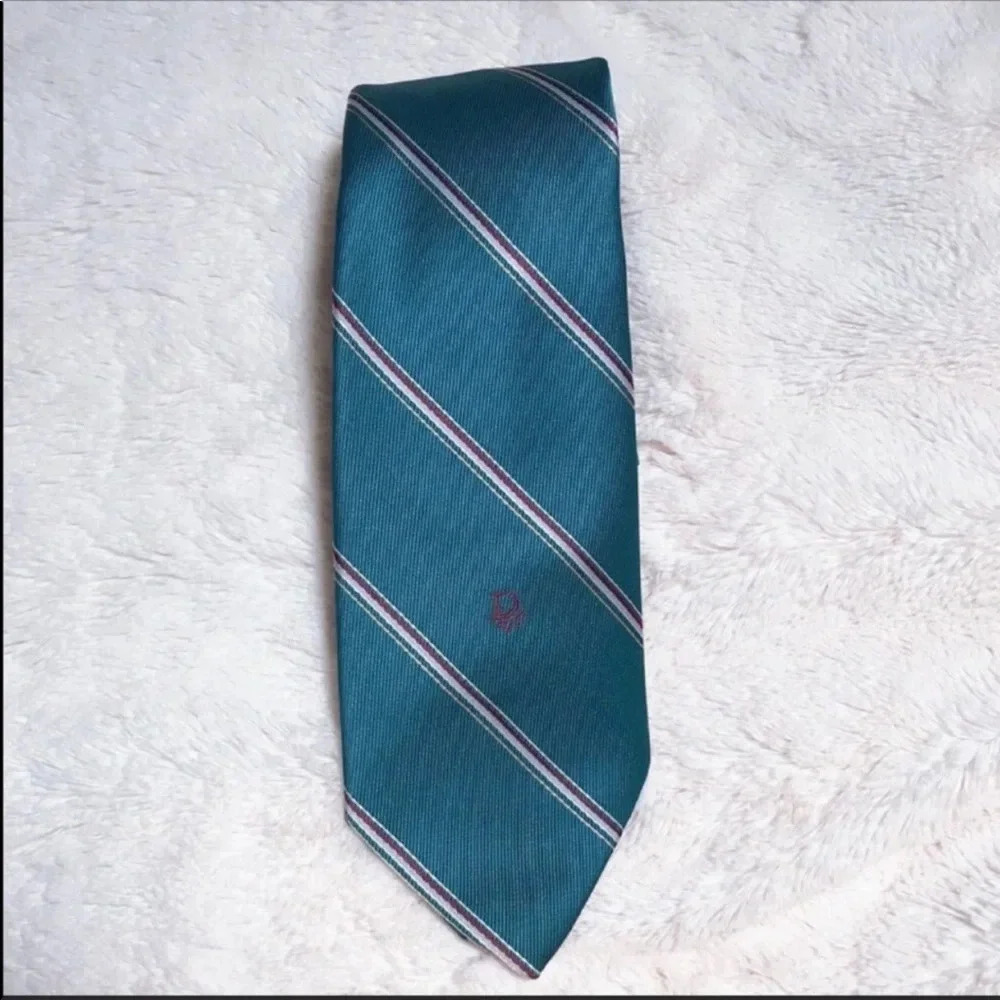 Christian Dior Logo Embroidery Striped Necktie